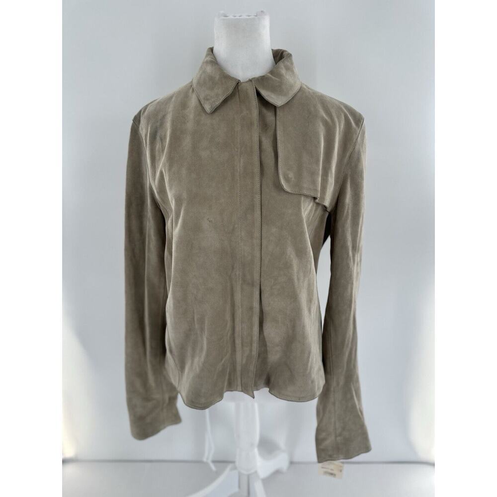 Vtg Ruffo Suede Jacket Womens Sz 46 Medium Safari Old Money Classic Luxury Italy